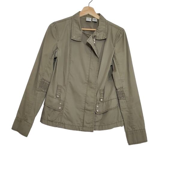 Armani Exchange | Olive Green Moto Jacket 100% Cotton - Picture 1 of 10